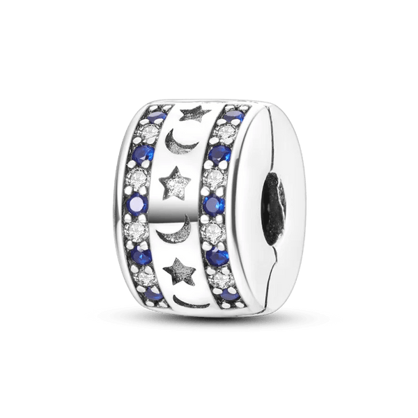 Planet Gates KTC417 Silver Clasp 925 Sterling Silver CZ pave Clip Charms Daisy Beads Stopper Safety Chain fit Original Bangle Bracelet Jewelry Clip