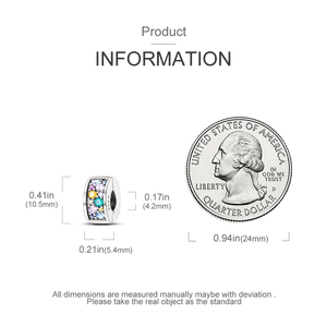 Planet Gates KTC417 Silver Clasp 925 Sterling Silver CZ pave Clip Charms Daisy Beads Stopper Safety Chain fit Original Bangle Bracelet Jewelry Clip