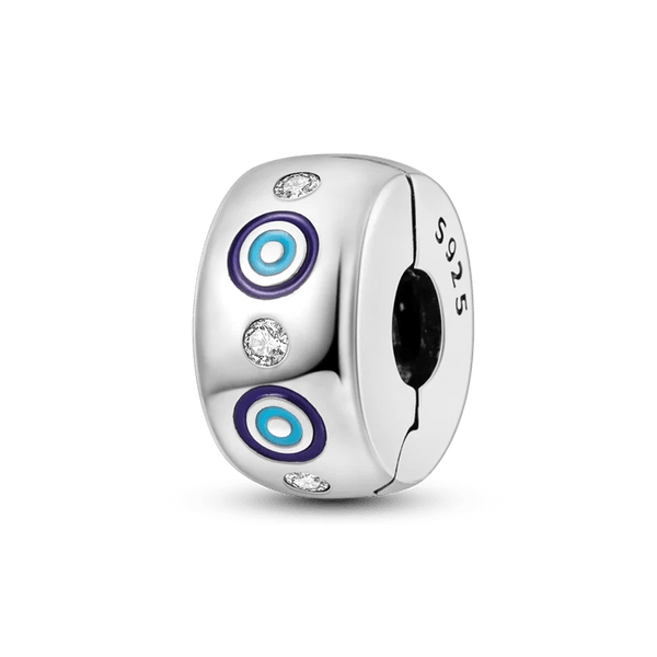 Planet Gates KTC417 Silver Clasp 925 Sterling Silver CZ pave Clip Charms Daisy Beads Stopper Safety Chain fit Original Bangle Bracelet Jewelry Clip