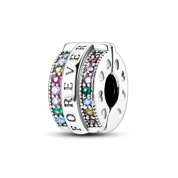 Planet Gates KTC417 Silver Clasp 925 Sterling Silver CZ pave Clip Charms Daisy Beads Stopper Safety Chain fit Original Bangle Bracelet Jewelry Clip