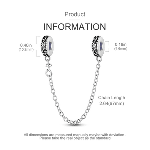 Planet Gates KTC417 Silver Clasp 925 Sterling Silver CZ pave Clip Charms Daisy Beads Stopper Safety Chain fit Original Bangle Bracelet Jewelry Clip