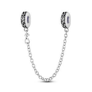 Planet Gates KTC417 Silver Clasp 925 Sterling Silver CZ pave Clip Charms Daisy Beads Stopper Safety Chain fit Original Bangle Bracelet Jewelry Clip