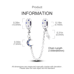 Planet Gates KTC417 Silver Clasp 925 Sterling Silver CZ pave Clip Charms Daisy Beads Stopper Safety Chain fit Original Bangle Bracelet Jewelry Clip