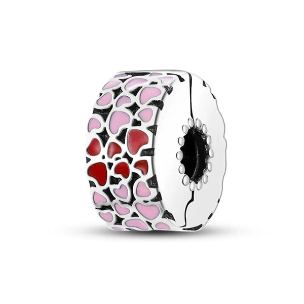 Planet Gates KTC417 Silver Clasp 925 Sterling Silver CZ pave Clip Charms Daisy Beads Stopper Safety Chain fit Original Bangle Bracelet Jewelry Clip