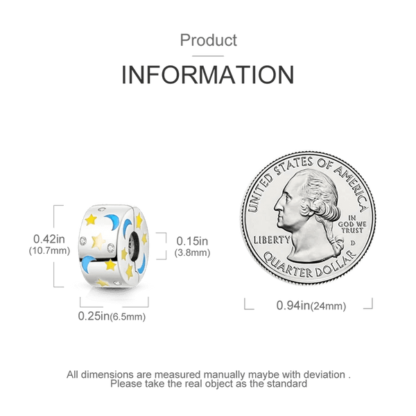 Planet Gates KTC417 Silver Clasp 925 Sterling Silver CZ pave Clip Charms Daisy Beads Stopper Safety Chain fit Original Bangle Bracelet Jewelry Clip