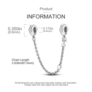 Planet Gates KTC417 Silver Clasp 925 Sterling Silver CZ pave Clip Charms Daisy Beads Stopper Safety Chain fit Original Bangle Bracelet Jewelry Clip