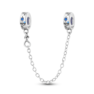 Planet Gates KTC417 Silver Clasp 925 Sterling Silver CZ pave Clip Charms Daisy Beads Stopper Safety Chain fit Original Bangle Bracelet Jewelry Clip