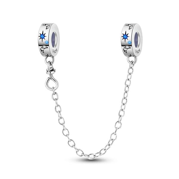 Planet Gates KTC417 Silver Clasp 925 Sterling Silver CZ pave Clip Charms Daisy Beads Stopper Safety Chain fit Original Bangle Bracelet Jewelry Clip