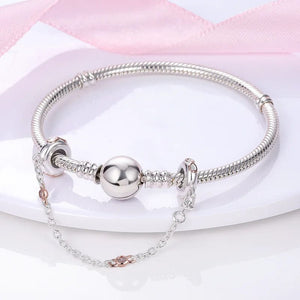 Planet Gates KTC417 Silver Clasp 925 Sterling Silver CZ pave Clip Charms Daisy Beads Stopper Safety Chain fit Original Bangle Bracelet Jewelry Clip