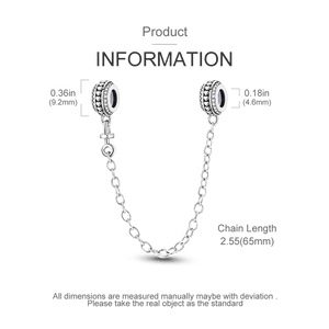 Planet Gates KTC417 Silver Clasp 925 Sterling Silver CZ pave Clip Charms Daisy Beads Stopper Safety Chain fit Original Bangle Bracelet Jewelry Clip