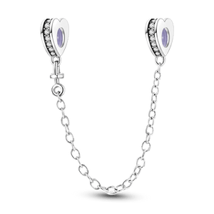 Planet Gates KTC417 Silver Clasp 925 Sterling Silver CZ pave Clip Charms Daisy Beads Stopper Safety Chain fit Original Bangle Bracelet Jewelry Clip
