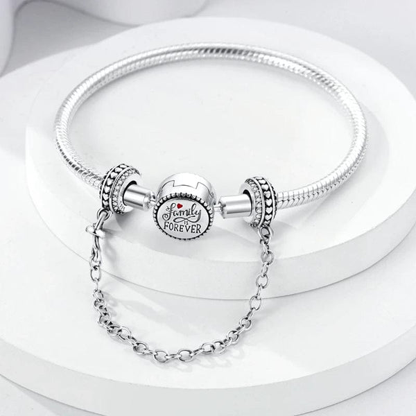 Planet Gates KTC417 Silver Clasp 925 Sterling Silver CZ pave Clip Charms Daisy Beads Stopper Safety Chain fit Original Bangle Bracelet Jewelry Clip