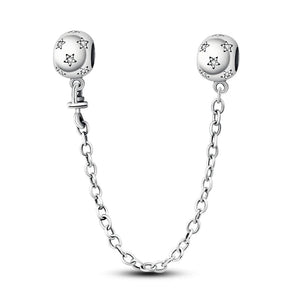 Planet Gates KTC417 Silver Clasp 925 Sterling Silver CZ pave Clip Charms Daisy Beads Stopper Safety Chain fit Original Bangle Bracelet Jewelry Clip