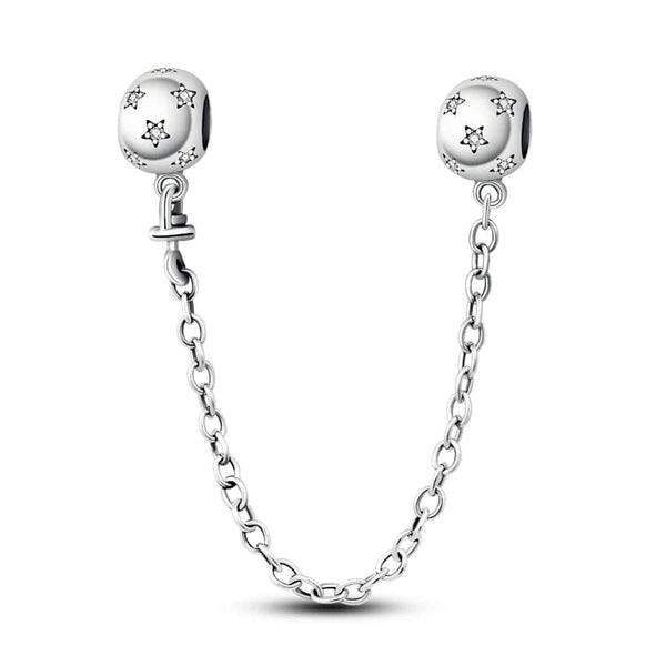 Planet Gates KTC417 Silver Clasp 925 Sterling Silver CZ pave Clip Charms Daisy Beads Stopper Safety Chain fit Original Bangle Bracelet Jewelry Clip