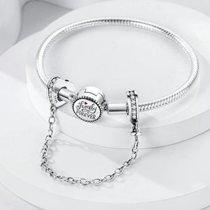 Planet Gates KTC417 Silver Clasp 925 Sterling Silver CZ pave Clip Charms Daisy Beads Stopper Safety Chain fit Original Bangle Bracelet Jewelry Clip
