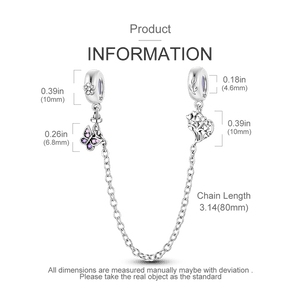 Planet Gates KTC417 Silver Clasp 925 Sterling Silver CZ pave Clip Charms Daisy Beads Stopper Safety Chain fit Original Bangle Bracelet Jewelry Clip