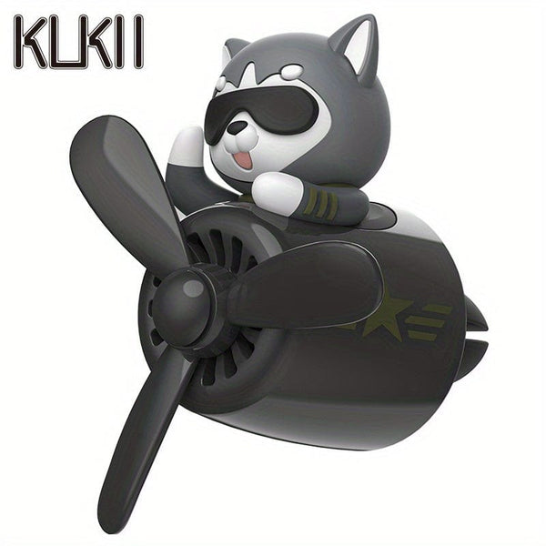 Planet Gates KUKII DOG_BLACK Elevate Your Car's Aroma with this Dog Pilot Air Freshener & Vehicle Accessory!