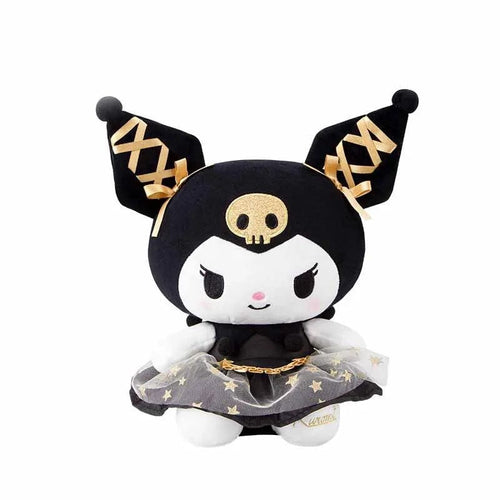 Planet Gates kuromi / 25CM 25CM New Sanrio Kawaii Black Gold Series Plush Stuffed Toy Soft Pillow Cute Kuromi Hello Kitty Birthday Gift Children's Toy
