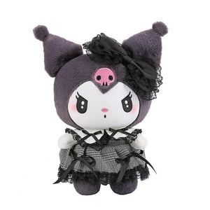 Planet Gates Kuromi / 25cm Sanrios Black Kuromi Mymelody Plush Stuffed Dolls Kawaii Cartoon Sofa Cushion Pillow Dark Gothic Lace Toy Birthday Gift For Girl