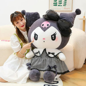 Planet Gates Kuromi / 40cm Oversized Sanrio Hello Kitty Kuromi Melody Stuffed Toys Soft Throw Pillow Plush Dolls Kids Birthday Valentines Gifts for Girls