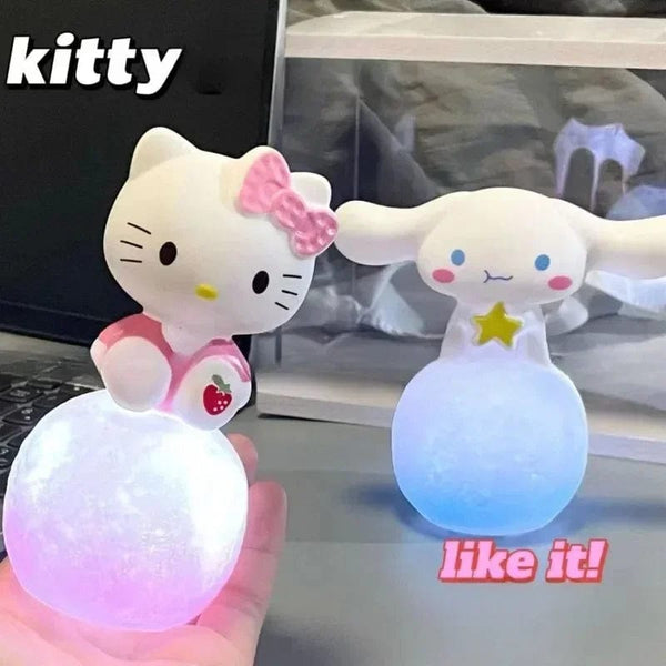 Planet Gates Kuromi Sanrio Hello Kitty Night Light Luminous Children's Toy Bedside Lamp Anime Cartoon Kuromi Cinnamoroll Cute Children's Gift Gift