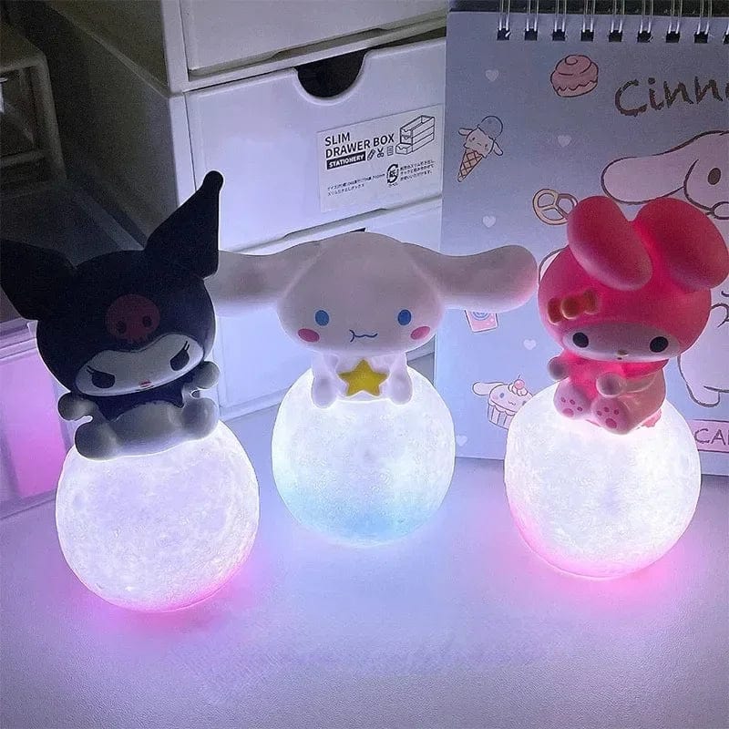Planet Gates Kuromi Sanrio Hello Kitty Night Light Luminous Children's Toy Bedside Lamp Anime Cartoon Kuromi Cinnamoroll Cute Children's Gift Gift