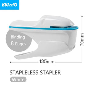 Planet Gates KW-triO Stapleless Stapler Safe Paper Stapling Portable Plastic Stapler Without Staples Bind 8 Sheets of Paper Office Supplies