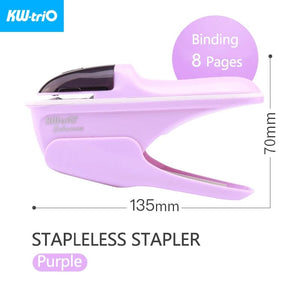 Planet Gates KW-triO Stapleless Stapler Safe Paper Stapling Portable Plastic Stapler Without Staples Bind 8 Sheets of Paper Office Supplies