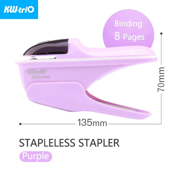 Planet Gates KW-triO Stapleless Stapler Safe Paper Stapling Portable Plastic Stapler Without Staples Bind 8 Sheets of Paper Office Supplies