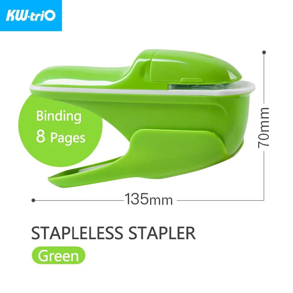 Planet Gates KW-triO Stapleless Stapler Safe Paper Stapling Portable Plastic Stapler Without Staples Bind 8 Sheets of Paper Office Supplies