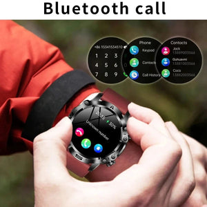 Planet Gates L / Black Mesh Belt New Healthy Blood Lipids Uric Acid Blood Sugar Smart Watch Men ECG+PPG Fitness Tracker Clock Bluetooth Call Sports Smartwatch