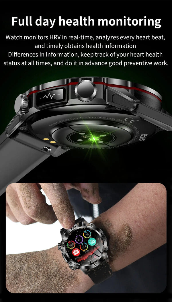Planet Gates L / Black Mesh Belt New Healthy Blood Lipids Uric Acid Blood Sugar Smart Watch Men ECG+PPG Fitness Tracker Clock Bluetooth Call Sports Smartwatch