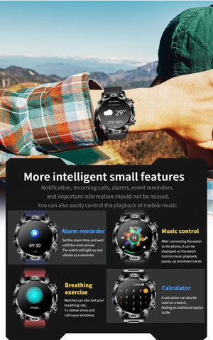 Planet Gates L / Black Mesh Belt New Healthy Blood Lipids Uric Acid Blood Sugar Smart Watch Men ECG+PPG Fitness Tracker Clock Bluetooth Call Sports Smartwatch
