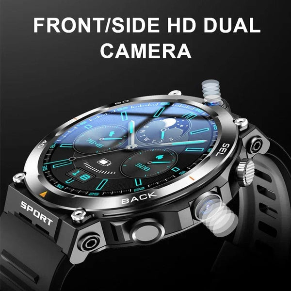 Planet Gates L / black suit 3 4G SIM Card Smart Watch 2024 Android OS 16G ROM GPS Wifi HD Dual Cameras Video Calls Recording Google Play SmartWatch for Men