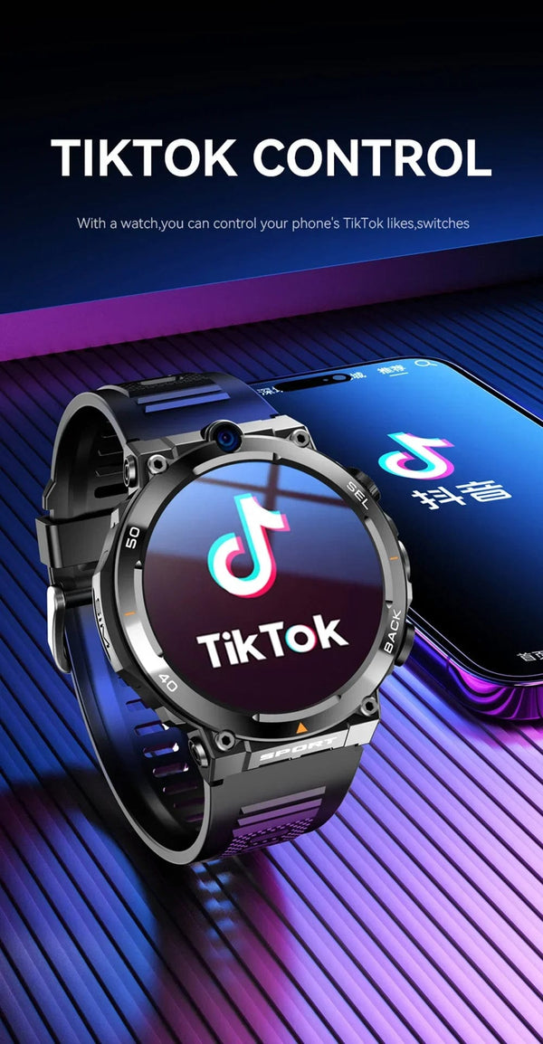 Planet Gates L / black suit 3 4G SIM Card Smart Watch 2024 Android OS 16G ROM GPS Wifi HD Dual Cameras Video Calls Recording Google Play SmartWatch for Men