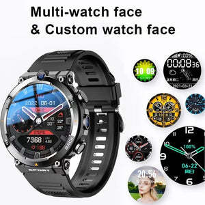 Planet Gates L / black suit 3 4G SIM Card Smart Watch 2024 Android OS 16G ROM GPS Wifi HD Dual Cameras Video Calls Recording Google Play SmartWatch for Men