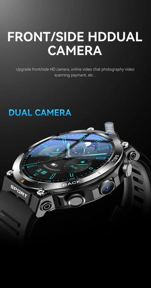 Planet Gates L / black suit 3 4G SIM Card Smart Watch 2024 Android OS 16G ROM GPS Wifi HD Dual Cameras Video Calls Recording Google Play SmartWatch for Men