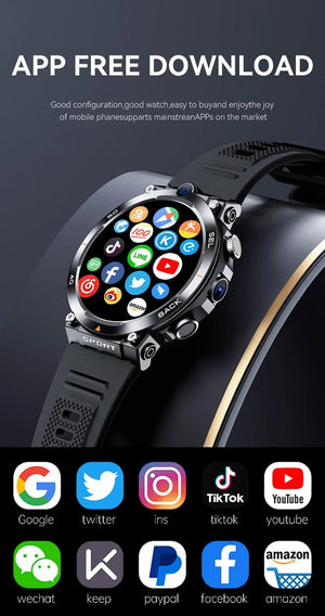 Planet Gates L / black suit 3 4G SIM Card Smart Watch 2024 Android OS 16G ROM GPS Wifi HD Dual Cameras Video Calls Recording Google Play SmartWatch for Men