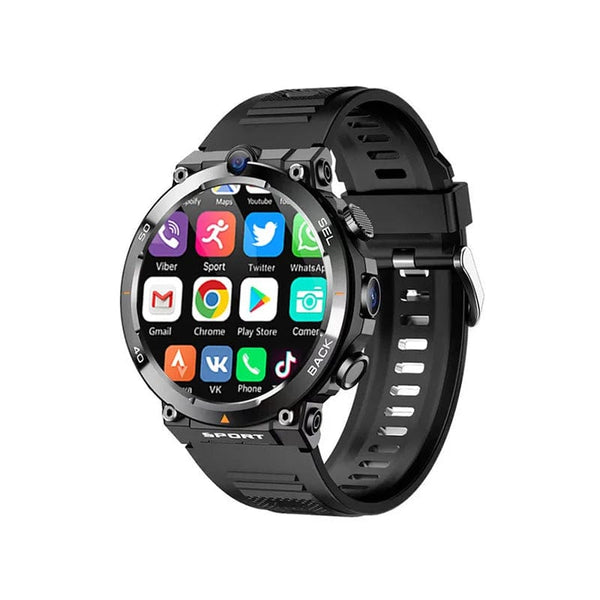 Planet Gates L / black suit 3 4G SIM Card Smart Watch 2024 Android OS 16G ROM GPS Wifi HD Dual Cameras Video Calls Recording Google Play SmartWatch for Men