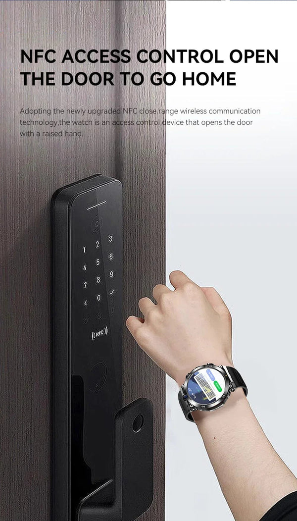 Planet Gates L / black suit 3 4G SIM Card Smart Watch 2024 Android OS 16G ROM GPS Wifi HD Dual Cameras Video Calls Recording Google Play SmartWatch for Men