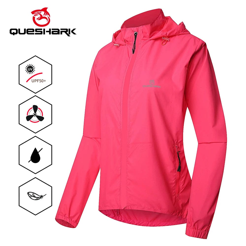 Planet Gates L / CN QUESHARK Women Windproof Waterproof Reflective Cycling Jacket MTB Bicycle Long Sleeve Windbreaker Sleeveless Vest Bike Coat