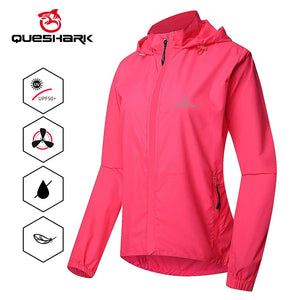 Planet Gates L / CN QUESHARK Women Windproof Waterproof Reflective Cycling Jacket MTB Bicycle Long Sleeve Windbreaker Sleeveless Vest Bike Coat