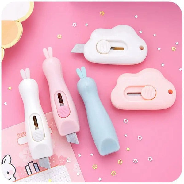 Planet Gates L Cute Mini Art Utility Knife Cartoon Cat Paw Cloud Flower Shape Cutter Express Box Paper Envelope Opener Blade Stationery