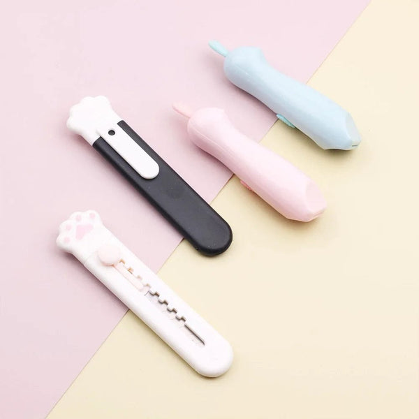 Planet Gates L Cute Mini Art Utility Knife Cartoon Cat Paw Cloud Flower Shape Cutter Express Box Paper Envelope Opener Blade Stationery