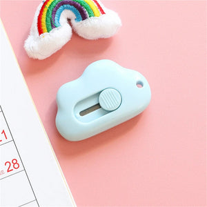 Planet Gates L Cute Mini Art Utility Knife Cartoon Cat Paw Cloud Flower Shape Cutter Express Box Paper Envelope Opener Blade Stationery