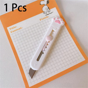 Planet Gates L Cute Mini Art Utility Knife Cartoon Cat Paw Cloud Flower Shape Cutter Express Box Paper Envelope Opener Blade Stationery