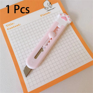 Planet Gates L Cute Mini Art Utility Knife Cartoon Cat Paw Cloud Flower Shape Cutter Express Box Paper Envelope Opener Blade Stationery
