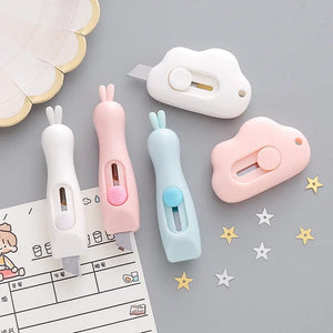 Planet Gates L Cute Mini Art Utility Knife Cartoon Cat Paw Cloud Flower Shape Cutter Express Box Paper Envelope Opener Blade Stationery