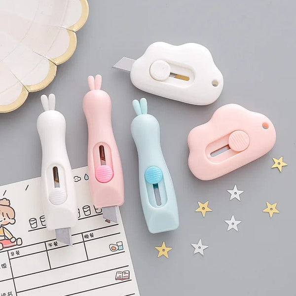 Planet Gates L Cute Mini Art Utility Knife Cartoon Cat Paw Cloud Flower Shape Cutter Express Box Paper Envelope Opener Blade Stationery