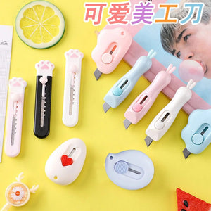 Planet Gates L Cute Mini Art Utility Knife Cartoon Cat Paw Cloud Flower Shape Cutter Express Box Paper Envelope Opener Blade Stationery
